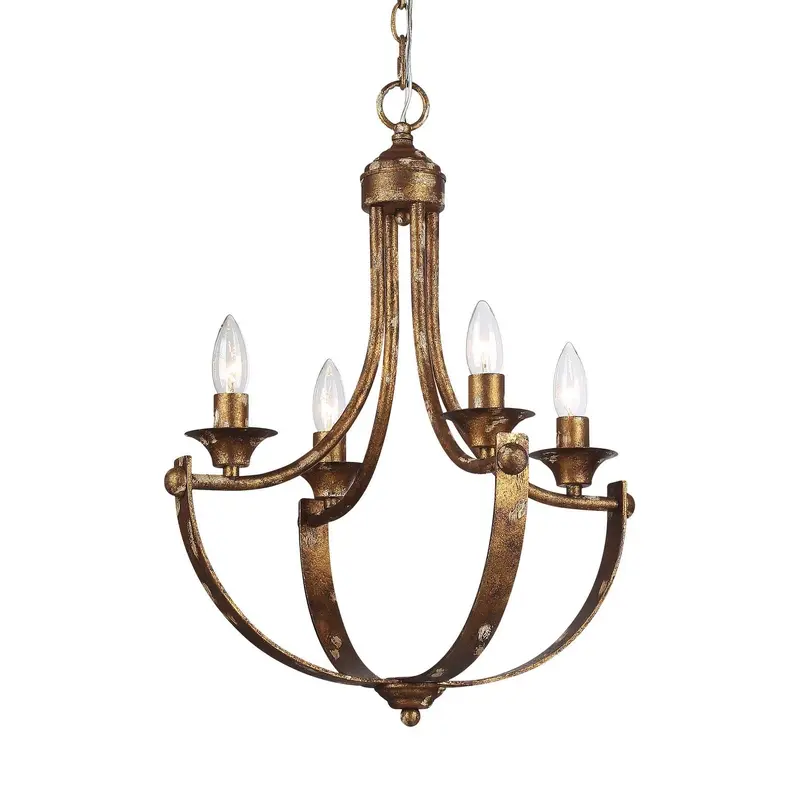 Victoria Four Light Chandelier Heirloom Gold