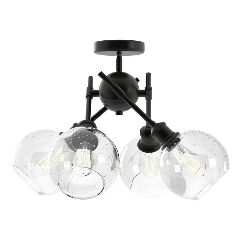 Axel Four Light Semi-Flush Mount Matte Black
