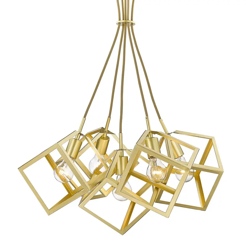 Cassio Five Light Chandelier Olympic Gold
