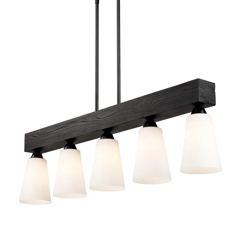 Neela Five Light Linear Pendant Matte Black