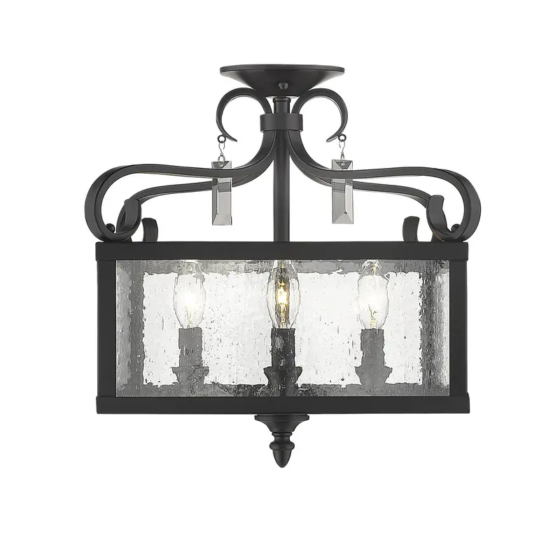 Valencia Four Light Semi-Flush Mount Matte Black