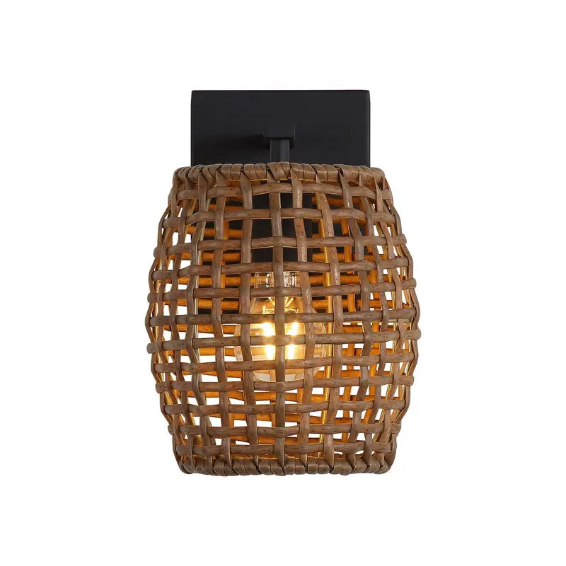 Weavelight One Light Wall Sconce Natural Black