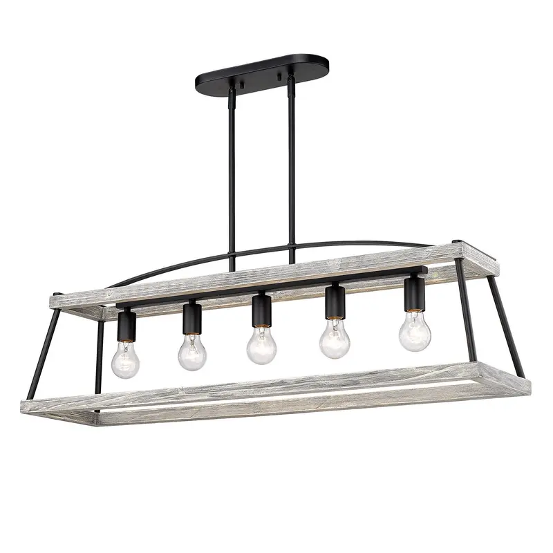 Teagan Five Light Linear Pendant Natural Black