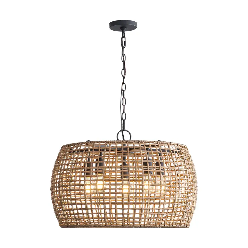 Weavelight Five Light Pendant Natural Black