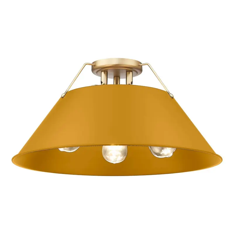 Orwell Three Light Flush Mount Brushed Champagne Brass