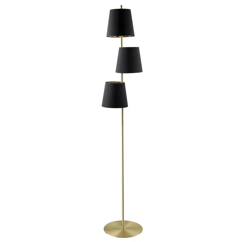 Almeida Three Light Floor Lamp Brushed Brass