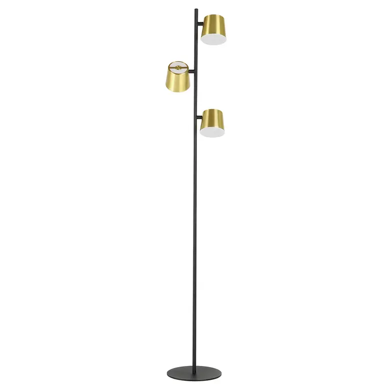 Altamira LED Floor Lamp Structured Black & Brass