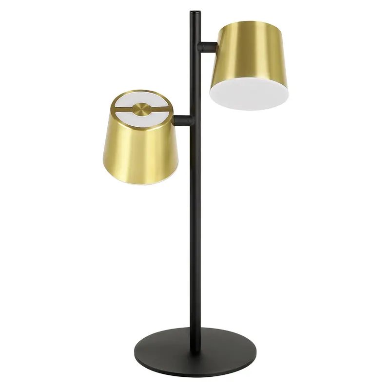 Altamira LED Table Lamp Structured Black & Brass