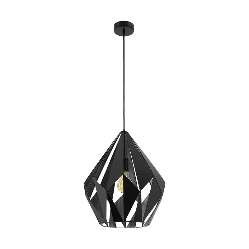 Carlton One Light Pendant Matte Black/Silver