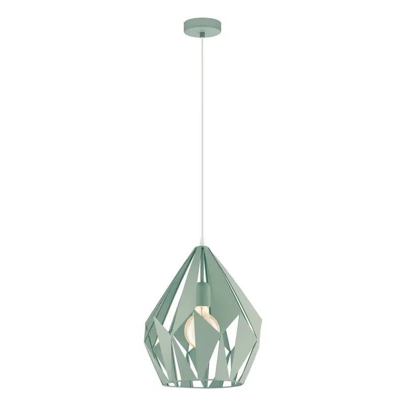 Carlton One Light Pendant Pastel Green