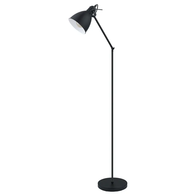 Priddy One Light Floor Lamp Black / White