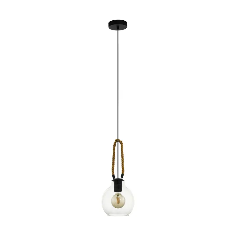 Roding One Light Pendant Structured Black