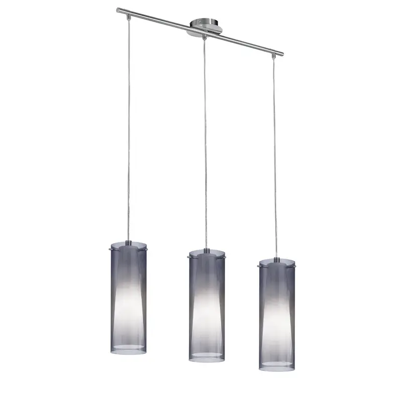 Pinto Nero Three Light Linear Pendant Matte Nickel