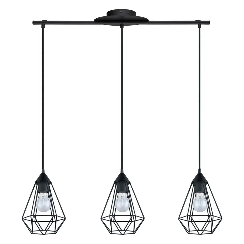 Tarbes Three Light Pendant Matte Black