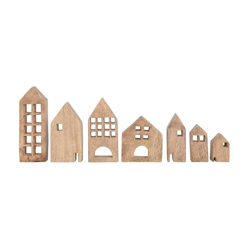 Mango Wood Houses, Set of 7