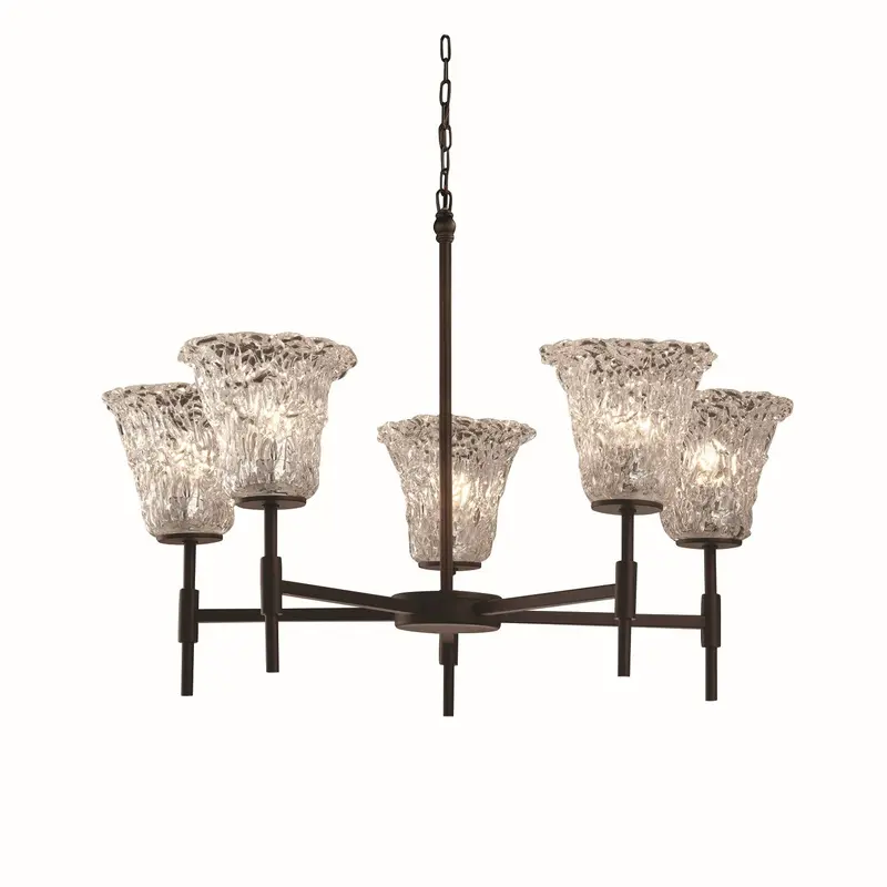 Veneto Luce Five Light Chandelier Dark Bronze