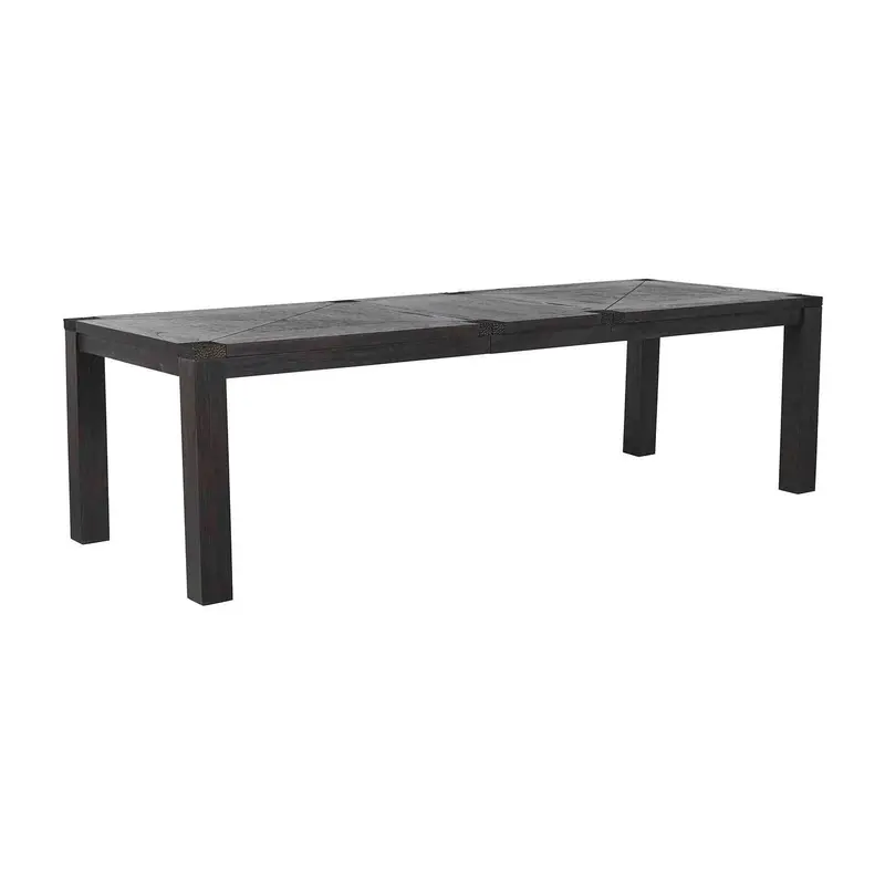 Beckett Dining Table Dark Gray Cerused|Hammered Dark Bronze Metal