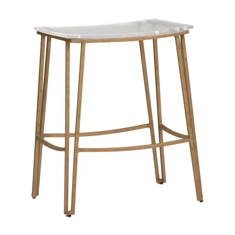 Pierce Counter Height Stool Antique Gold|Clear Acrylic