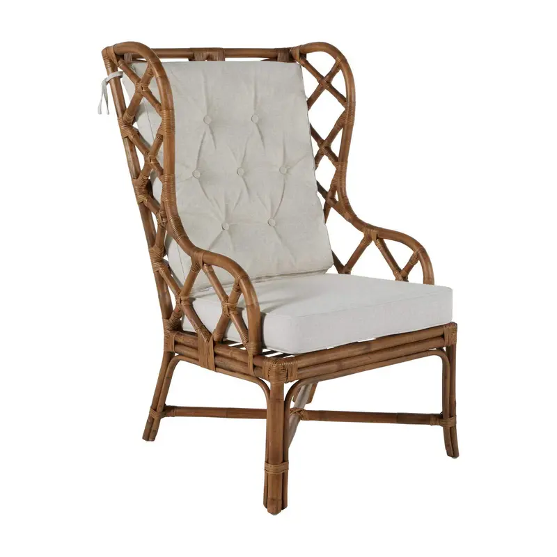 Watson Chair Antique Rattan|Cream Linen