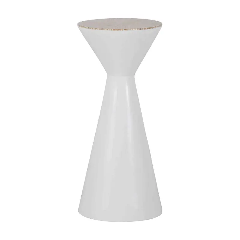 Essie Drinking Table Natural Rattan|Painted White