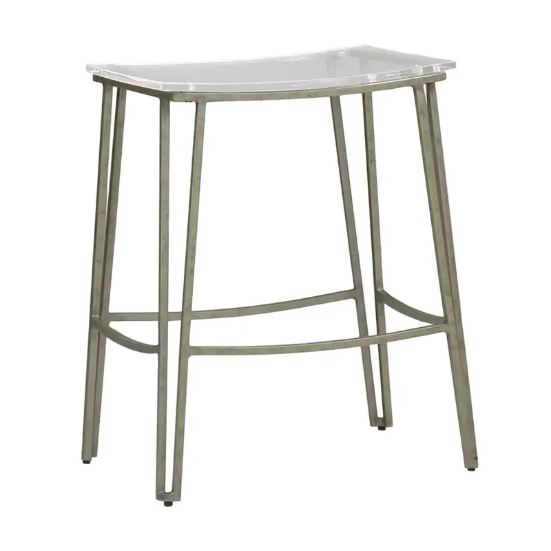 Pierce Counter Height Stool Antique Silver|Clear Acrylic