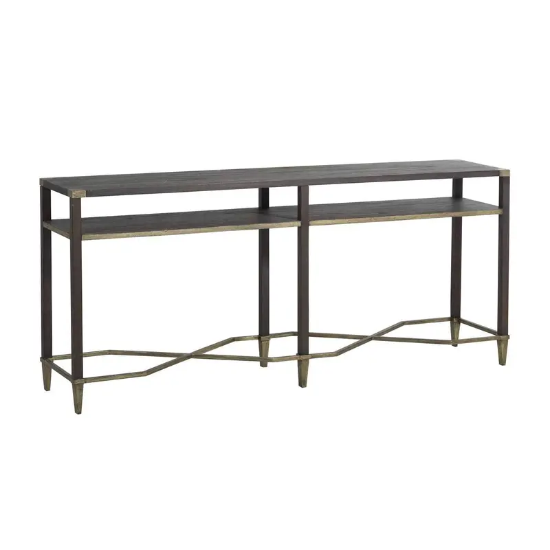 Sue Console Table Natural Black|Antique Champagne