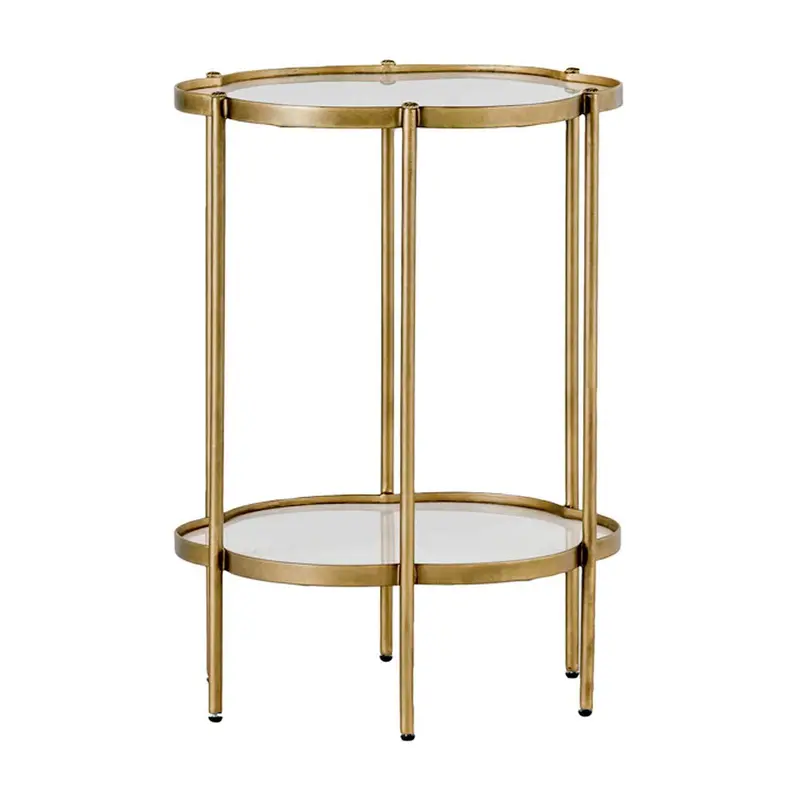 Clementine Flower Table Brushed Brass|White Seagrass