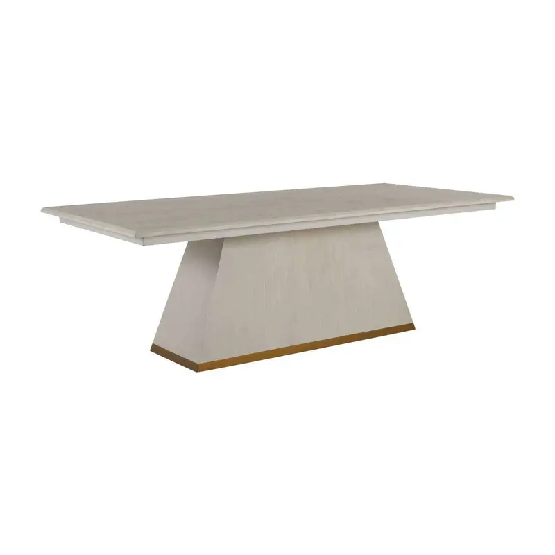Ferris Dining Table Cerused White|Stained Gold