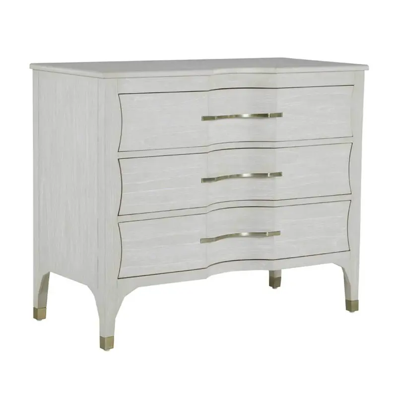 Sherman Chest Cerused White|Stainless Gold