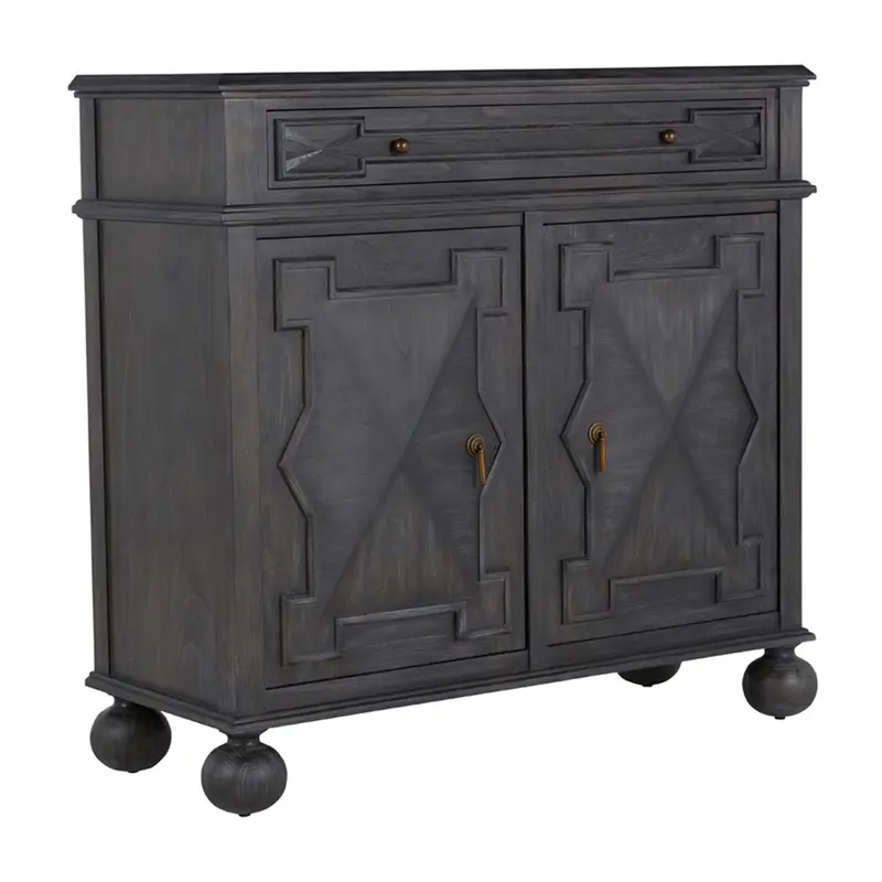 Ezekiel Cabinet Cerused Forest Black|Antique Bronze
