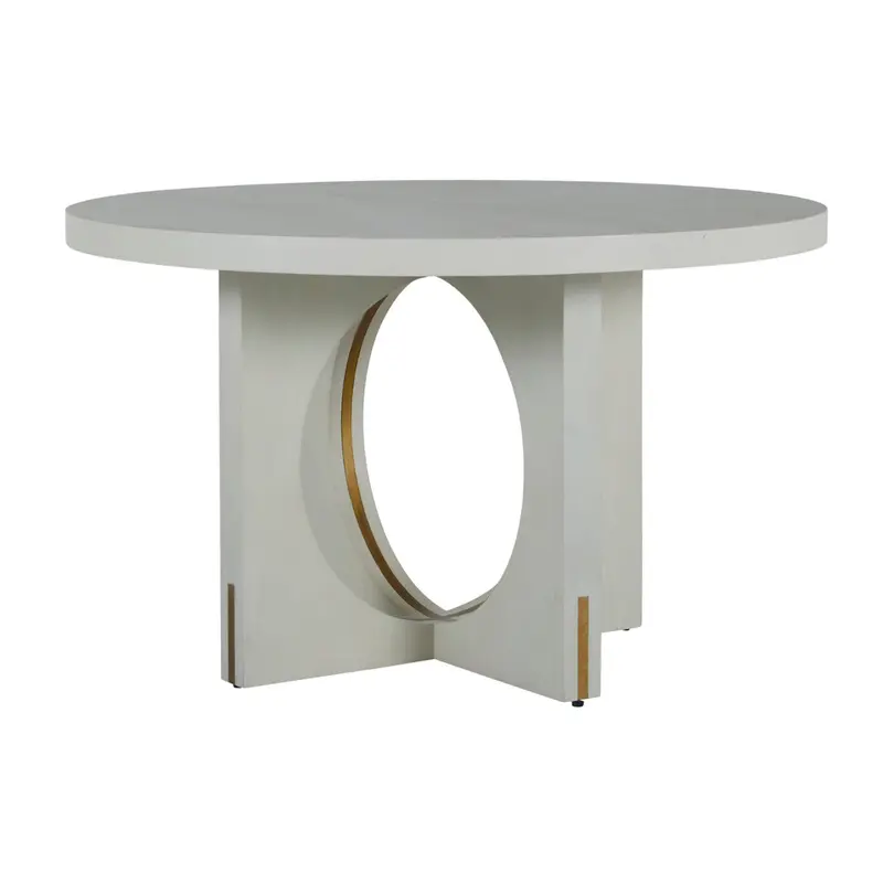 Sheila Dining Table Cerused White|Stained Gold