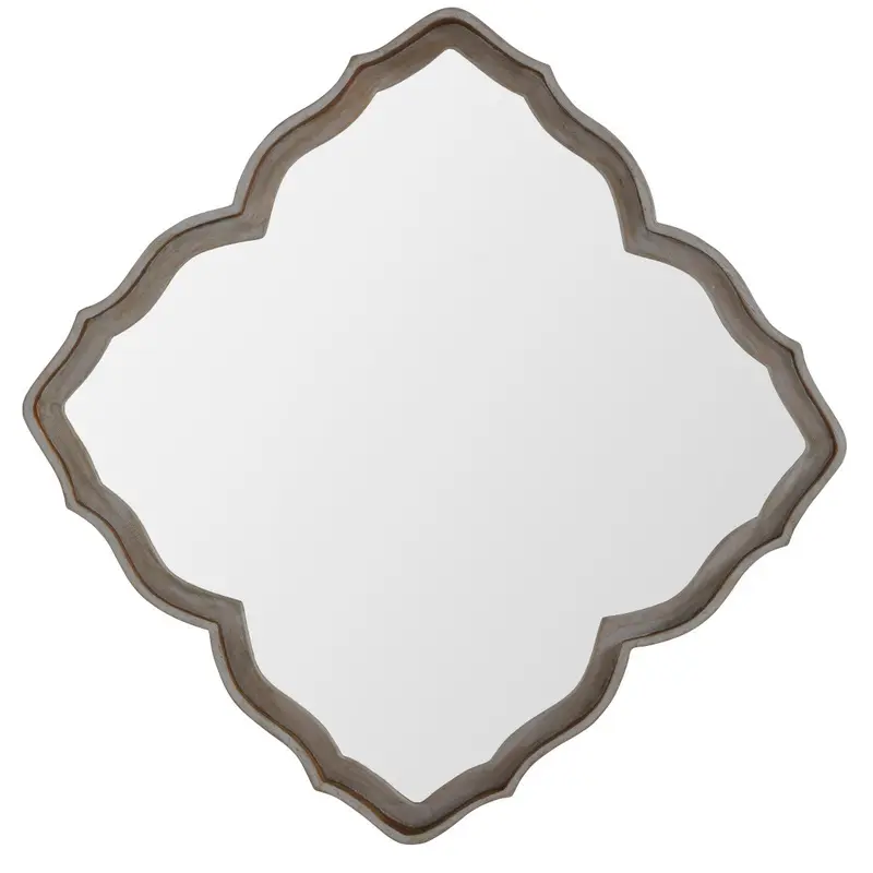 Adriana Mirror Cerused White|Gilded Gold