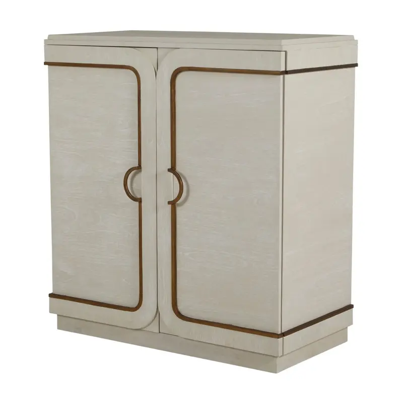 Churst Cabinet Cerused White|Antique Brass