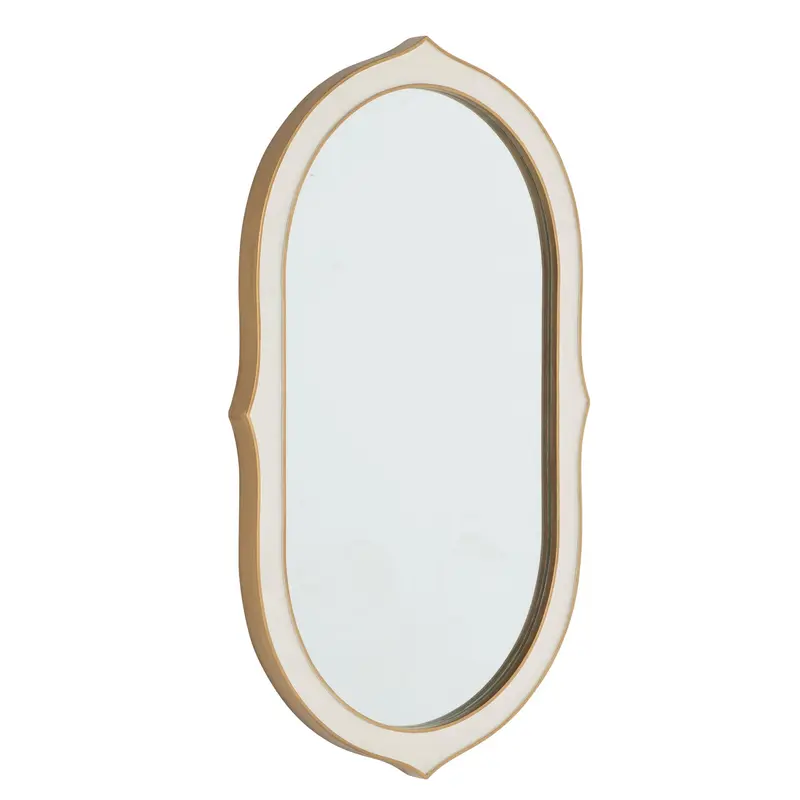 Allie Mirror Gilded Gold|White Shagreen