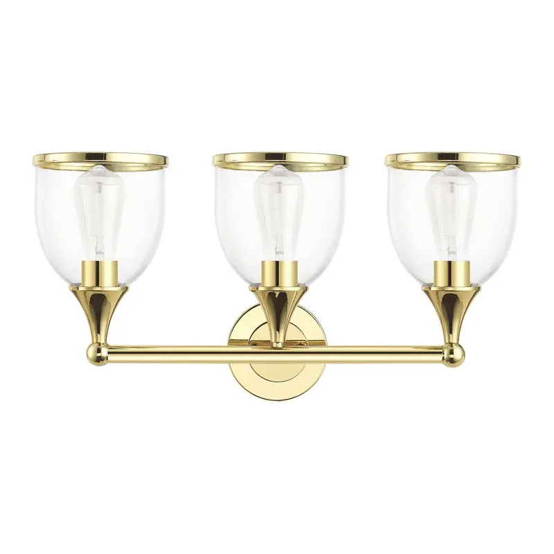 Ashridge Three Light Vanity Sconce Polished Brass