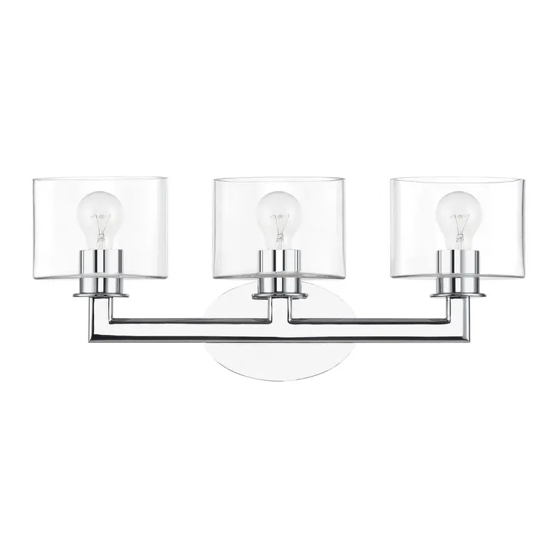 Bernardino Three Light Vanity Sconce Polished Chrome