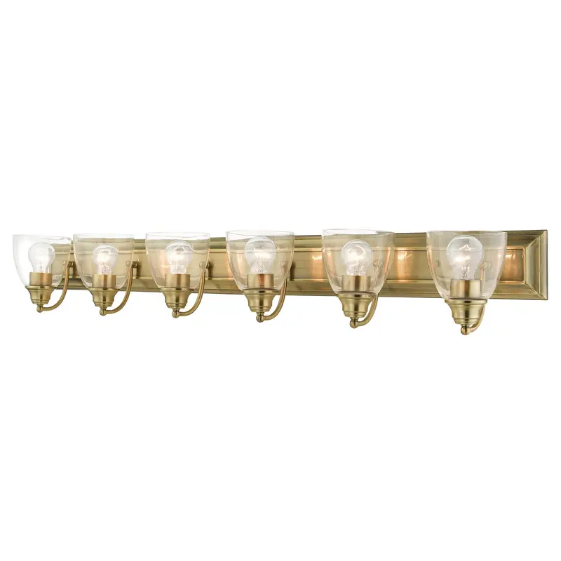 Birmingham Six Light Vanity Antique Brass