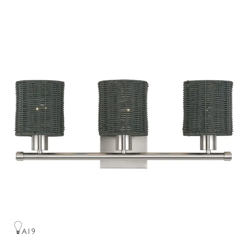 Weavington Three Light Vanity Brushed Nickel