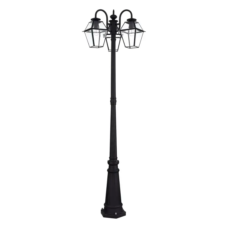 Westover Three Head Outdoor Post Light Black