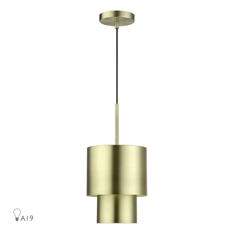 Zolana One Light Mini Pendant Antique Brass