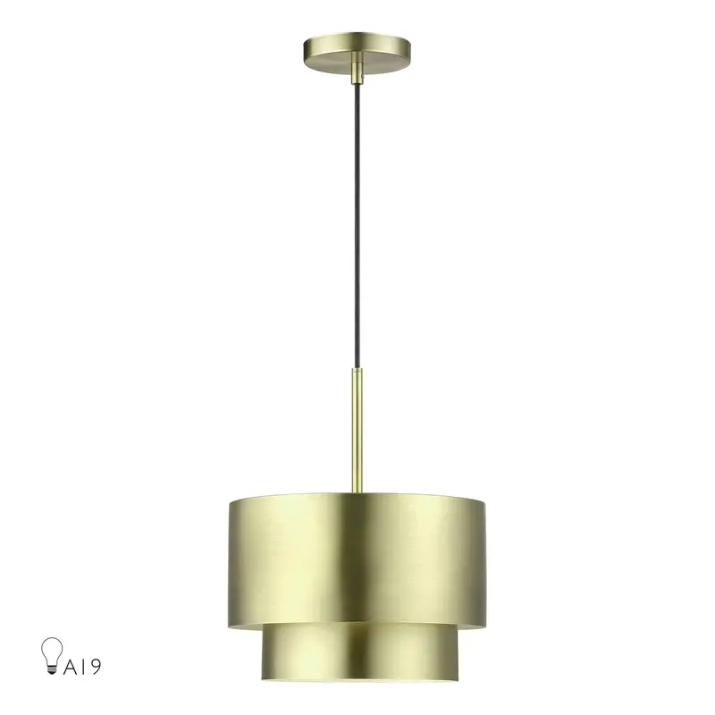 Zolana One Light Pendant Antique Brass
