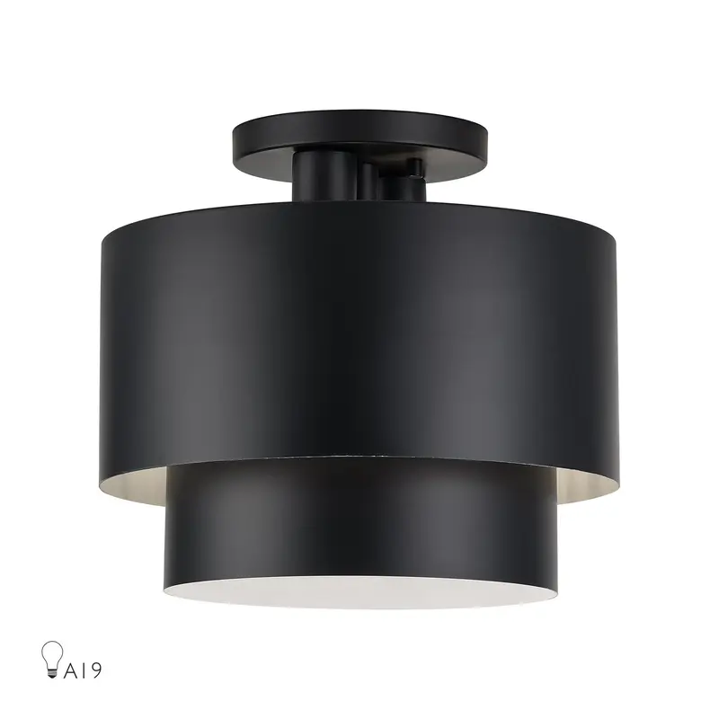 Zolana Two Light Semi-Flush Mount Black
