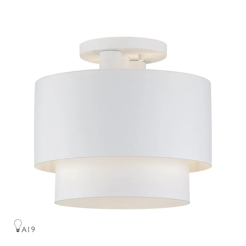 Zolana Two Light Semi-Flush Mount White