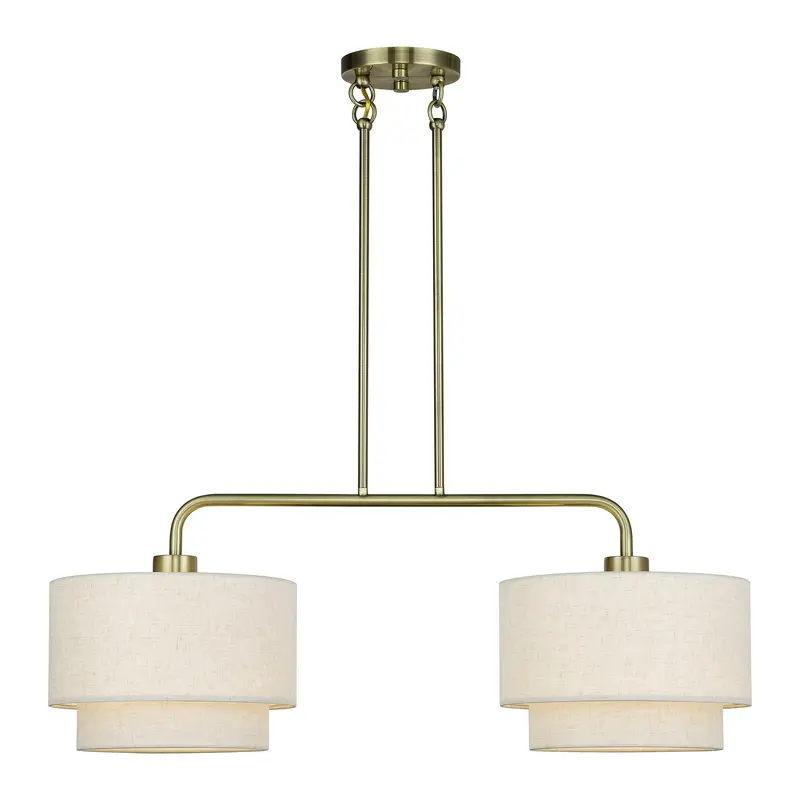 Manorwood Two Light Linear Chandelier Antique Brass