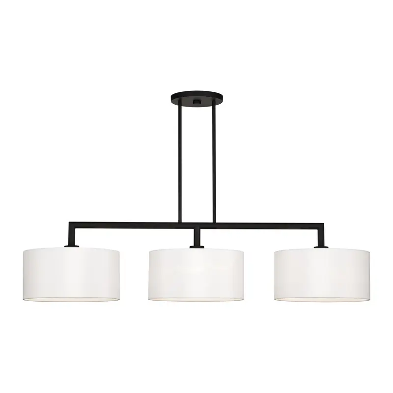 Meridian Three Light Linear Chandelier Black