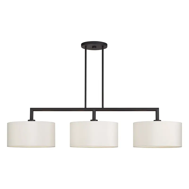 Meridian Three Light Linear Chandelier Bronze