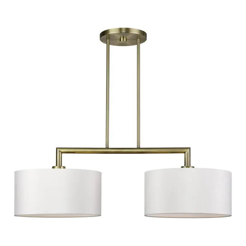 Meridian Two Light Linear Chandelier Antique Brass
