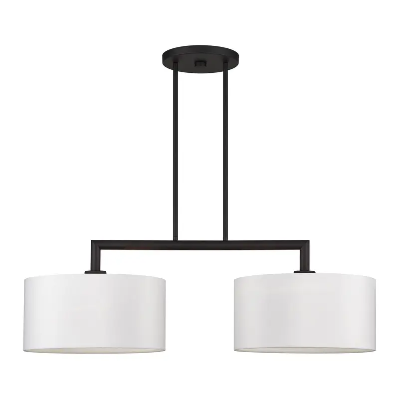 Meridian Two Light Linear Chandelier Black
