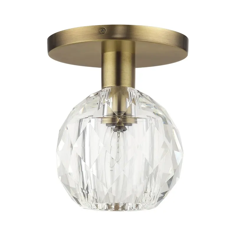 Whitfield One Light Semi-Flush Mount Natural Brass