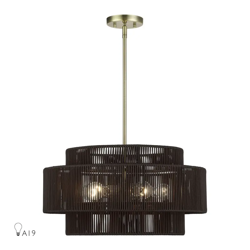 Acordia Five Light Chandelier Antique Brass